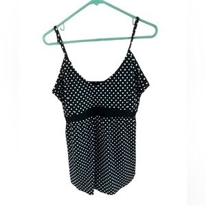 Swimsuit For All S4aSwim Polka Dot One Piece Swimsuit Black/ White Plus Size 16